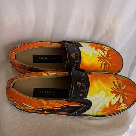 Brand New Philipp Plein Slip On Flame Sneakers Orange size 39 - Picture 10 of 12